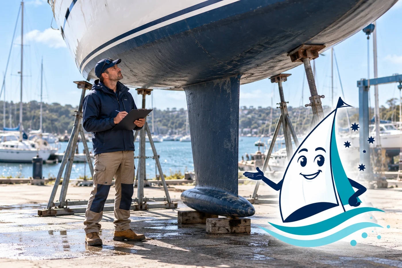 Compare yacht survey quotes properly: editorial illustration featuring Saily